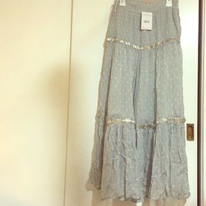 Silver, embellished brand new Free People skirt.